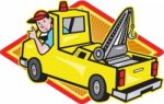 Tow Wrecker Truck Driver Thumbs Up Stock Photo