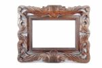 Wooden Photo-frame On White Stock Photo