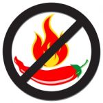 Prohibition Sign With Spicy Pepper Stock Photo