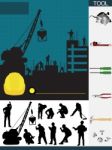 Construction Containing Various Icons Of Tools Stock Photo