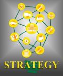 Strategy Icons Means Tactics Tactic And Strategies Stock Photo