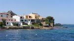 Colourful Buildings In Cannigione Sardinia Stock Photo