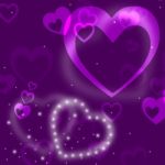 Glow Heart Means Valentine Day And Abstract Stock Photo