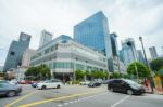 Singapore Chinatown District Traffic In Front Of China Square Stock Photo