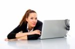 Businesswoman With Laptop Stock Photo