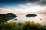 Tropical Ocean Landscape With Little Island, Phuket, Thailand Stock Photo