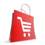 Shopping Cart Bag Shows Basket Checkout Stock Photo