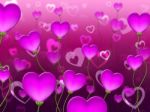 Mauve Hearts Background Represents Valentine Day And Backgrounds Stock Photo