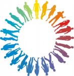 People Rainbow Star Stock Photo