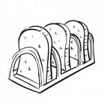 Hand Drawntoasting Bread, Vintage Stlye- Illustration Stock Photo