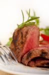 Beef Filet Mignon Grilled With Vegetables Stock Photo