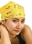 Girl In Yellow Bandana Stock Photo