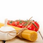 Italian Basic Pasta Ingredients Stock Photo