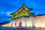 Gyeongbokgung Palace At Night In Seoul,south Korea Stock Photo