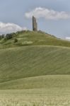 What Remains Of The Castle Of Montecorvino Stock Photo