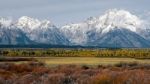 View Of The Grand Teton Mountain Range Stock Photo