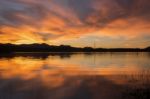 Lake Moogerah In Queensland With Beautiful Clouds At Sunset Stock Photo