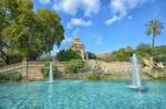 Fountain In A Park In Spain Stock Photo