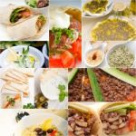 Arab Middle Eastern Food Collage Stock Photo