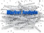 3d Image Market Analysis Word Cloud Concept Stock Photo