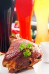 Original German Bbq Pork  Knuckle Stock Photo