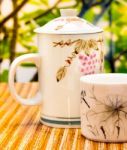 Outdoor Green Tea Indicates Refreshing Refresh And Beverages Stock Photo