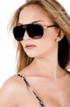 Trendy Woman With Sunglasses Stock Photo