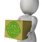 Logistics Box Means Packing And Delivering Products Stock Photo