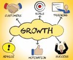 Growth Symbols Indicates Improve Rising And Business Stock Photo