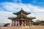 Hwaseong Fortress In Suwon,famous In Korea Stock Photo