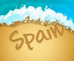 Spain Holiday Means Europe Getaway 3d Illustration Stock Photo