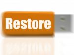 Restore Usb Drive Shows Data Security And Restoration Stock Photo