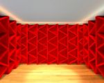 Abstract Color Red Wall Interior Design Stock Photo