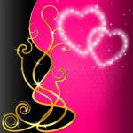 Floral Background Shows Valentine's Day And Artwork Stock Photo