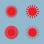 Sun Icon Set Stock Photo