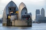 View Of The Thames Barrier Stock Photo