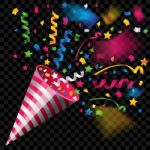 Party Popper For Celebration On Transparent Background Stock Photo