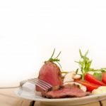 Beef Filet Mignon Grilled With Vegetables Stock Photo