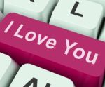 I Love You Key Shows Loving Or Romance Online Stock Photo