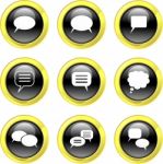 Speech Balloon Icon Set Stock Photo