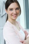 Beautiful Young Woman  Looking At The Camera Stock Photo