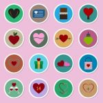 Valentine Icon Set  Illustration Stock Photo