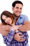 Male Embracing Woman Stock Photo