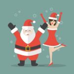 Santa Claus And Santa Woman Stock Photo