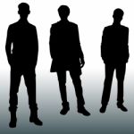 Silhouette Guys Standing Stock Photo