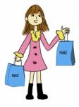 Pretty Girl Shopping Stock Photo