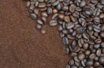 Coffee Beans And Grind Stock Photo