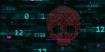 2d Rendering Digital Skull And Crossbones On Binary Code Stock Photo