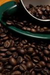 Coffe Beans And Cup Stock Photo