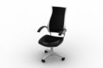 Black Wheeled Chair Stock Photo